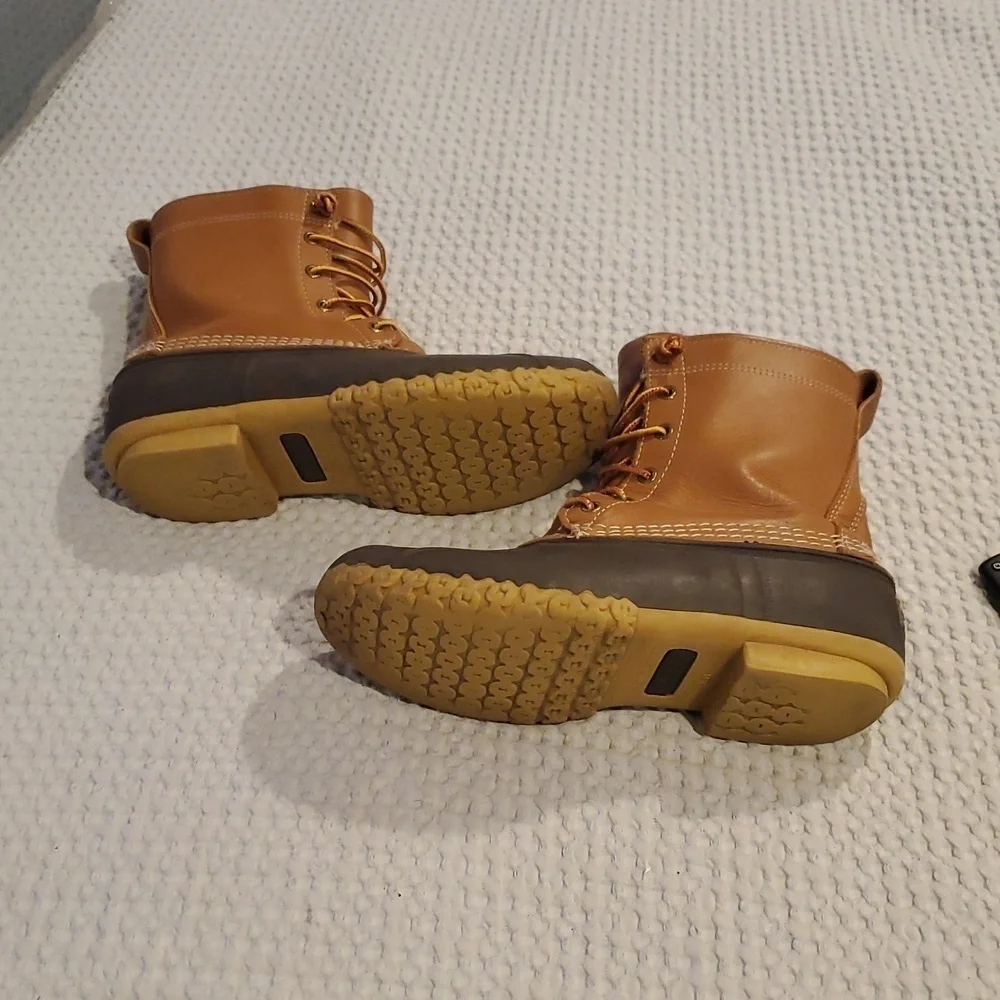 L.L. Bean Tan & Brown Rain/Snow Boots/Sturdy Sole & Comfortable (30)